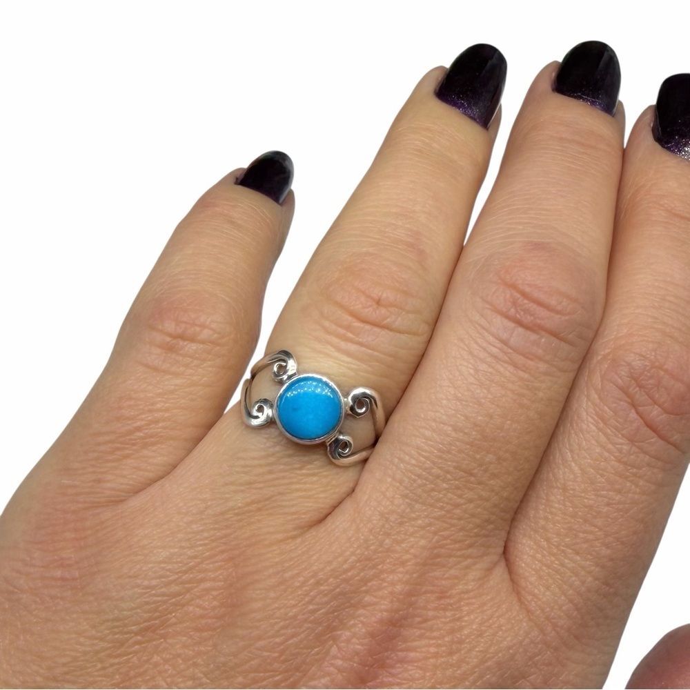 Sleeping Beauty Turquoise Ring Size 5.5 Solid 925 Sterling Silver
